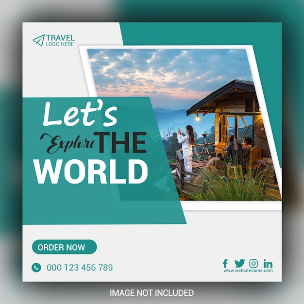 PSD travel and tourism instagram post or social media post template Suma Blogs