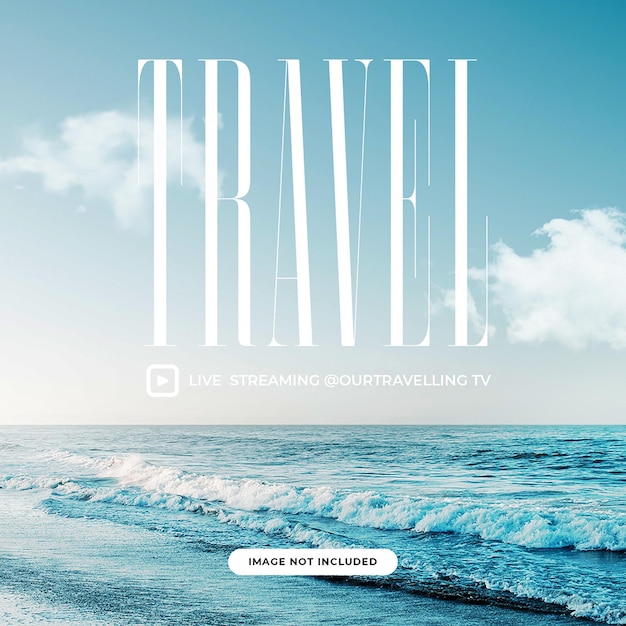 PSD psd travel with sea background instagram post template