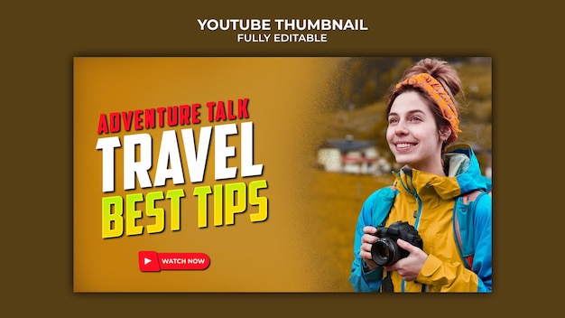 PSD psd travel youtube thumbnail design template