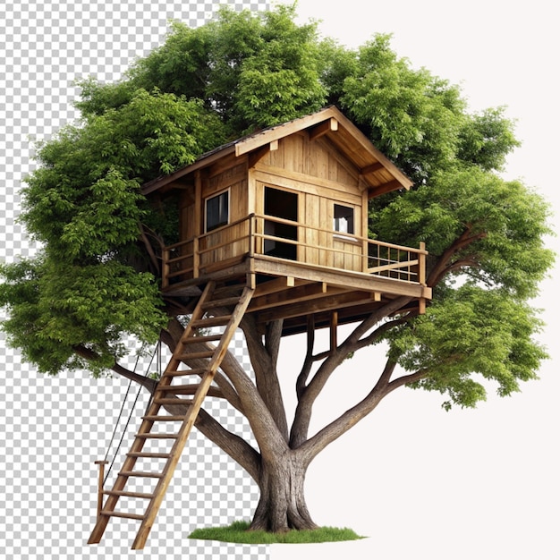 PSD of a treehouse house on transparent background