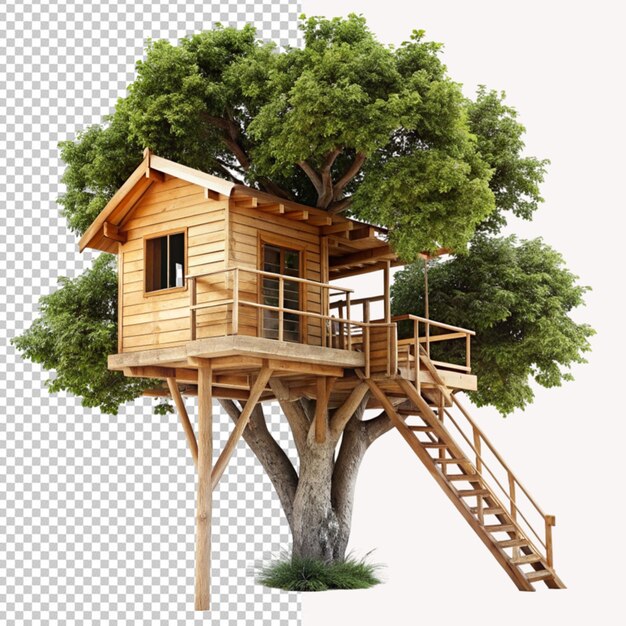 PSD of a treehouse house on transparent background