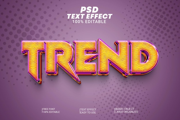 PSD Trend 3d editable text effect style