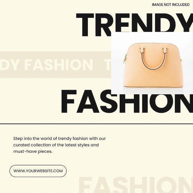 PSD Trendy fashion on light color background instagram post template