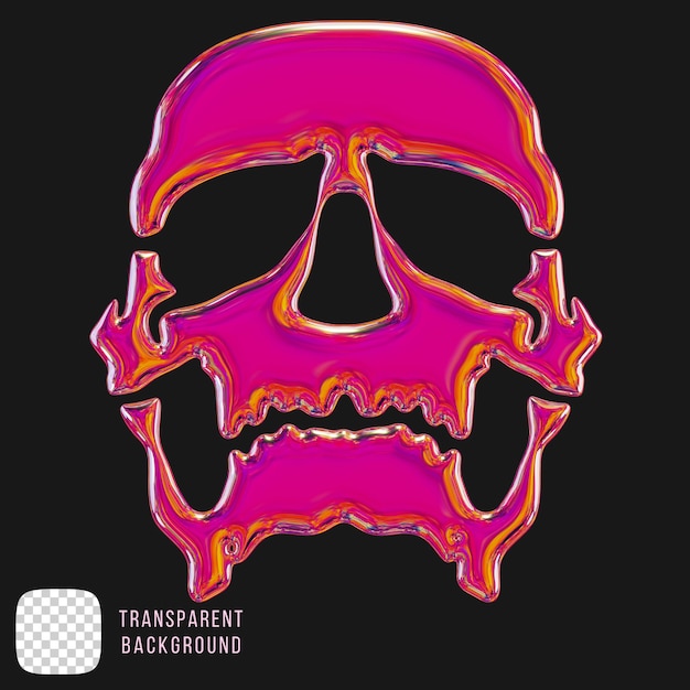 PSD psd tribal skull shape with metallic effect 3d rendering