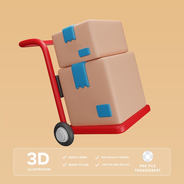 PSD Trolley 3D Illustration