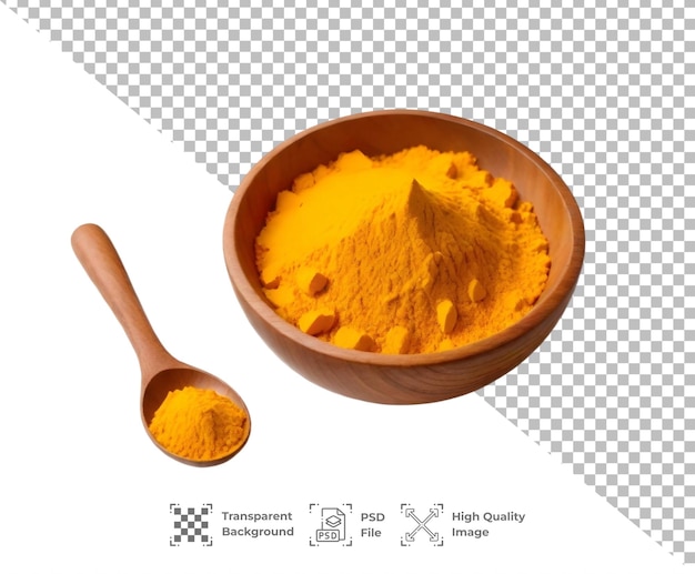 PSD psd tumeric powder on wooden bowl