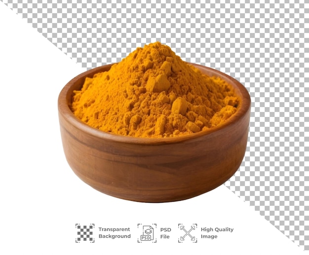 PSD Tumeric powder on wooden bowl