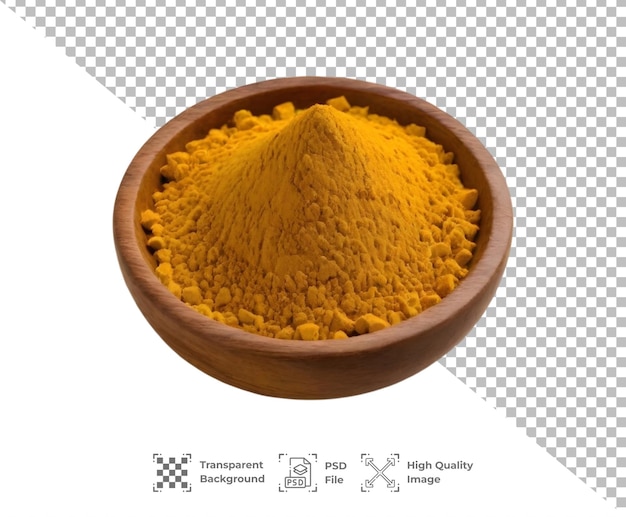 PSD Tumeric powder on wooden bowl