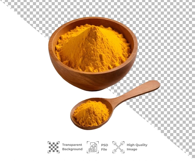 PSD Tumeric powder on wooden bowl