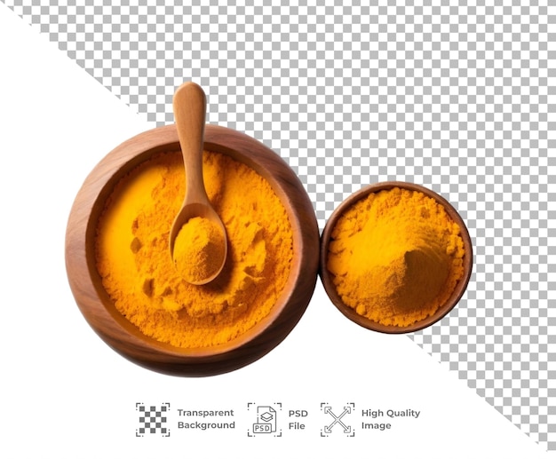 PSD psd tumeric powder on wooden bowl