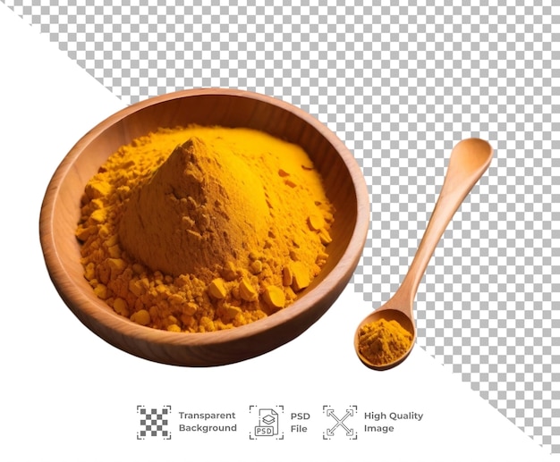 PSD psd tumeric powder on wooden bowl