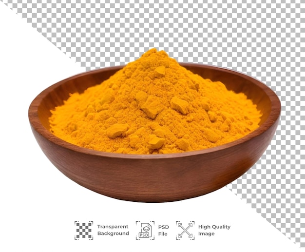 PSD Tumeric powder on wooden bowl