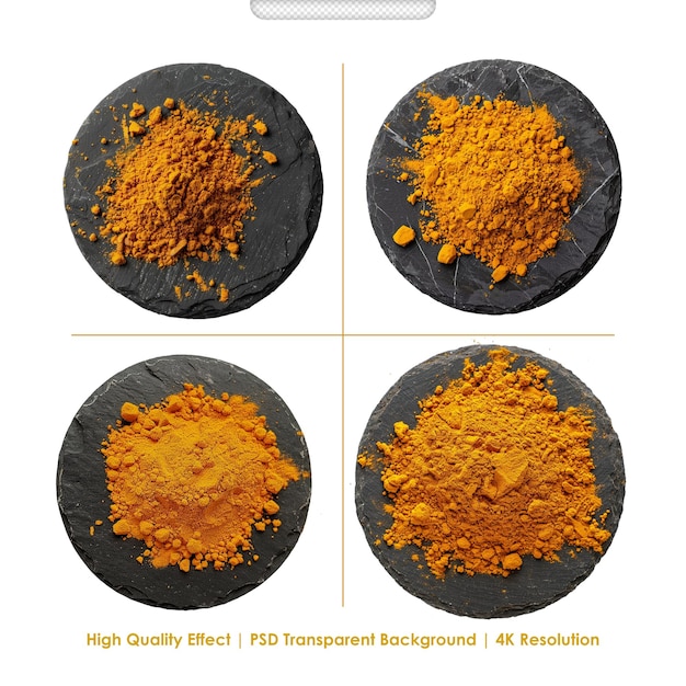 PSD Turmeric powder on white background