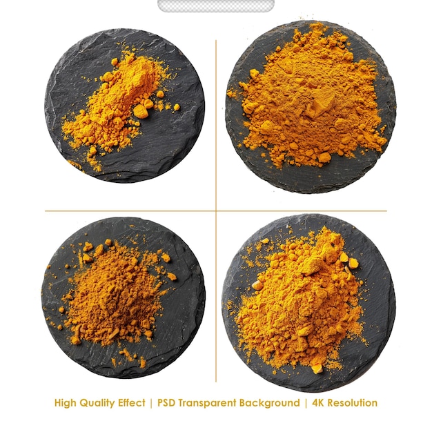 PSD Turmeric powder on white background