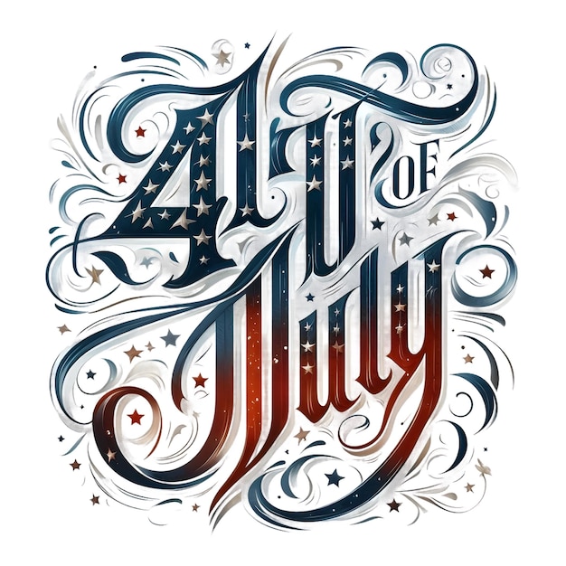 PSD psd typography american flag 4th july sublimation