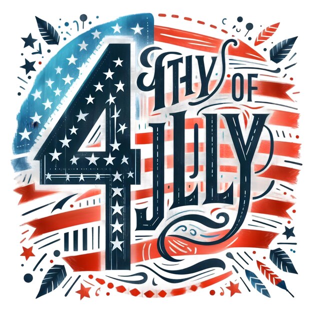 PSD psd typography american flag 4th july sublimation