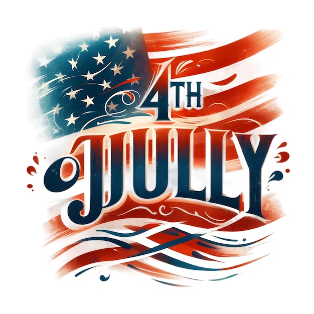 PSD Typography American Flag 4th July Sublimation