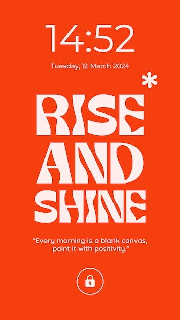 PSD Typography Quotes rise and shine for Social Media and Instagram story Template