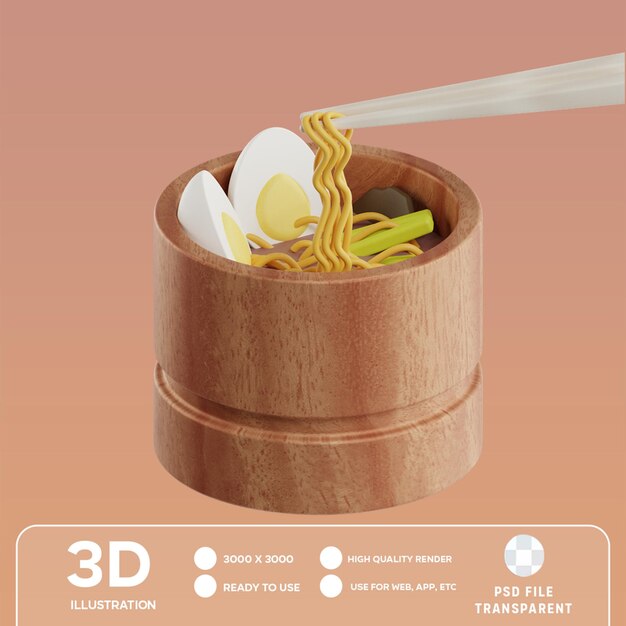 PSD psd udon 3d illustration