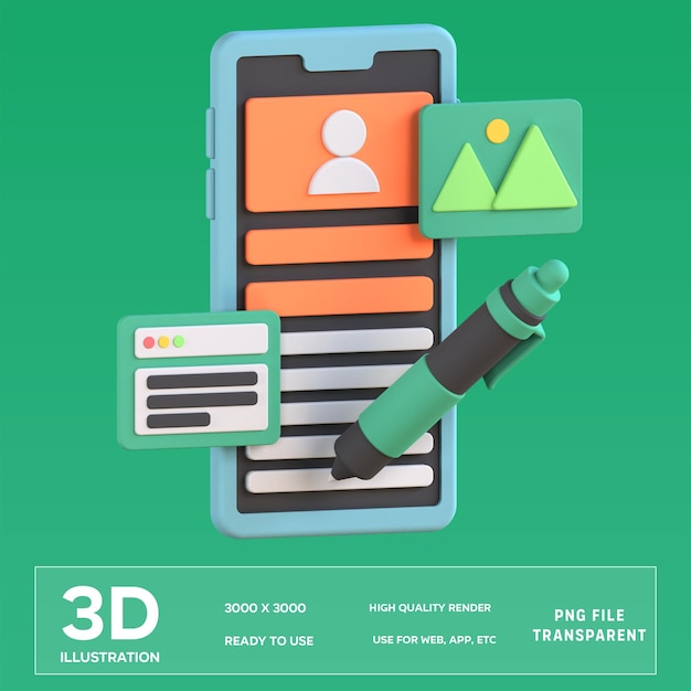 PSD psd ui design 3d illustration