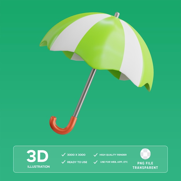 PSD Umbrella 3D Illustration