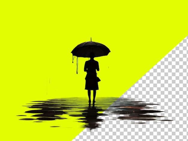 psd of umbrella silhouette on a transparent background