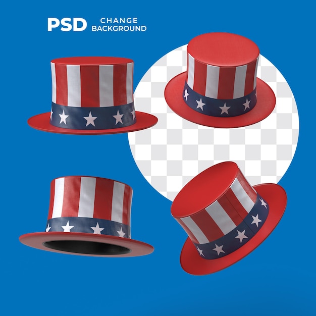 PSD Uncle Sam top hat American