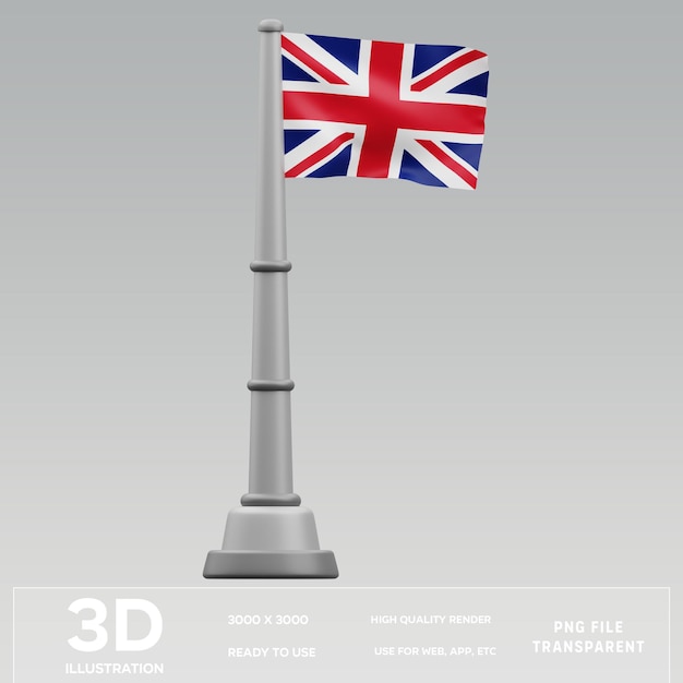 PSD psd united kingdom flag 3d illustration