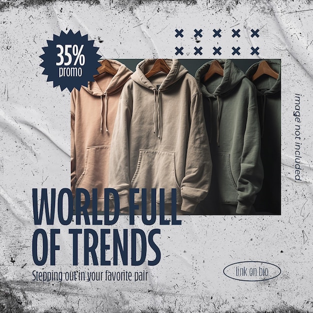 PSD urban fashion wonderful of trends instagram post template