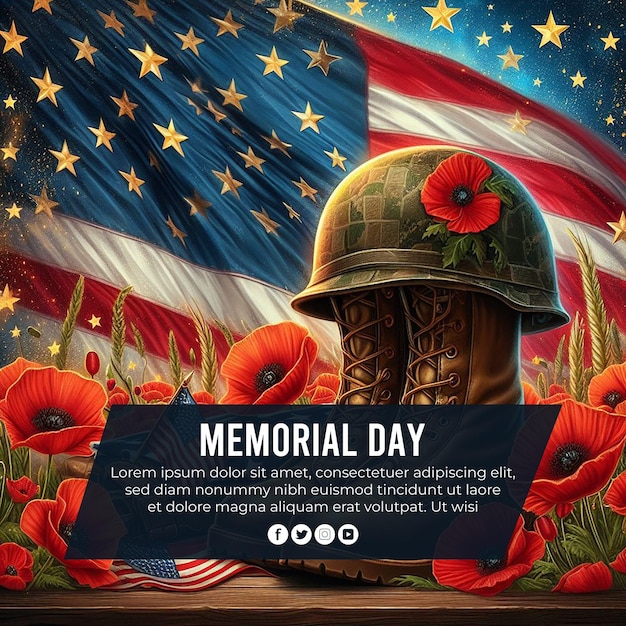 PSD USA Memorial Day background AI