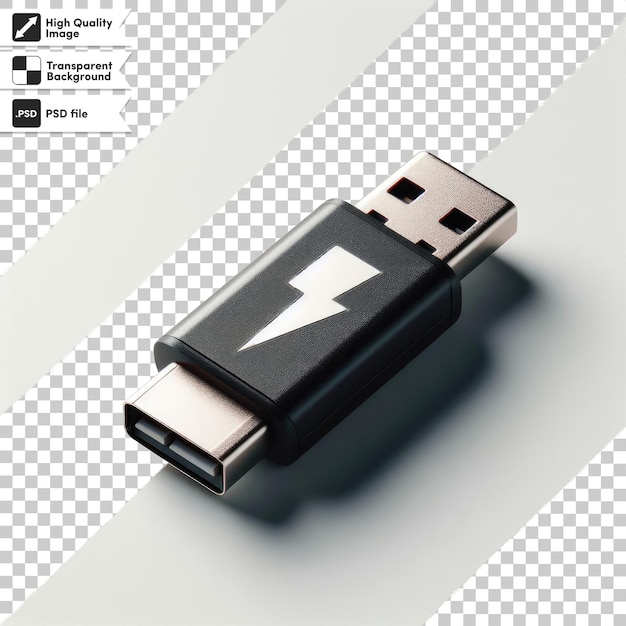 PSD usb flash memory on transparent background with editable mask layer