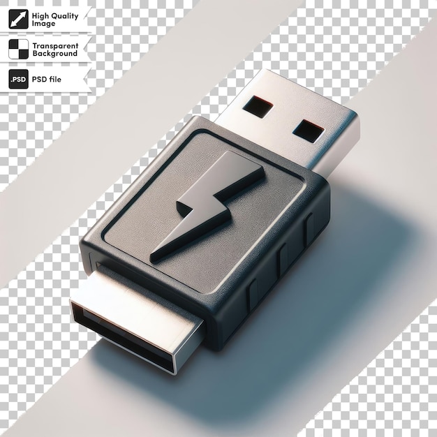 PSD usb flash memory on transparent background with editable mask layer