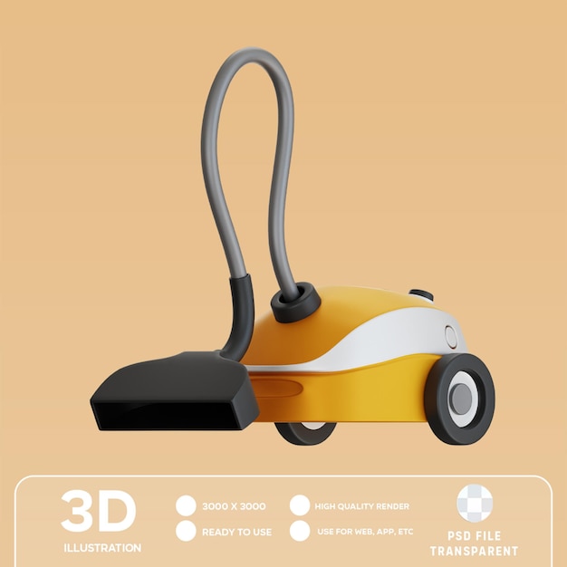 PSD psd vacuum cleaner 3d illustration