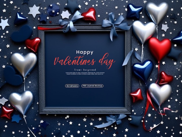 PSD valentines frame background