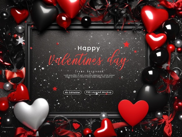 PSD valentines frame background