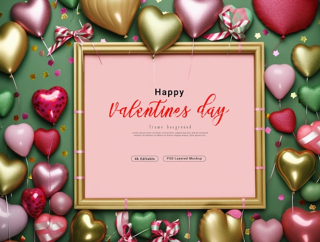 PSD valentines frame background