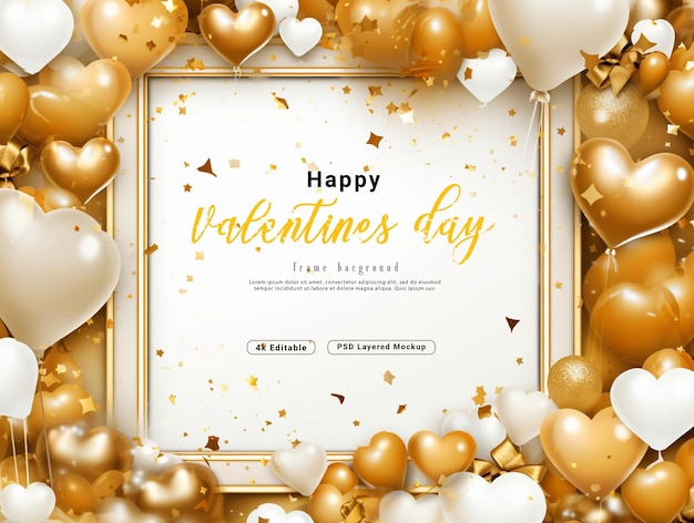 PSD valentines frame background