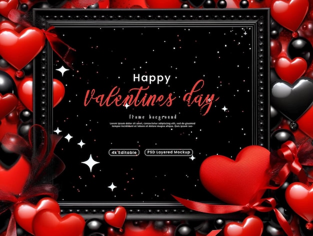 PSD valentines frame background