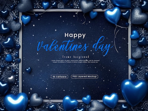 PSD valentines frame background