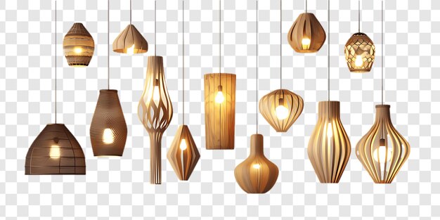 PSD psd various stylish chandelier lamps set transparent png