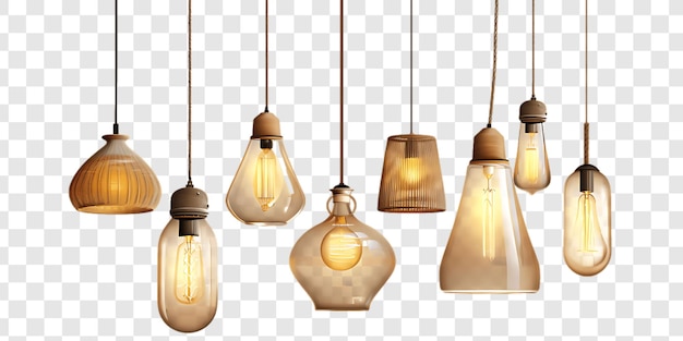 PSD psd various stylish chandelier lamps set transparent png