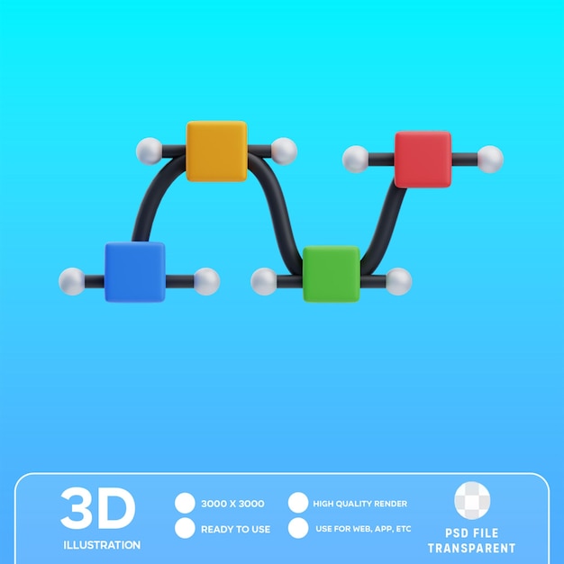 PSD psd vector path 3d illustration