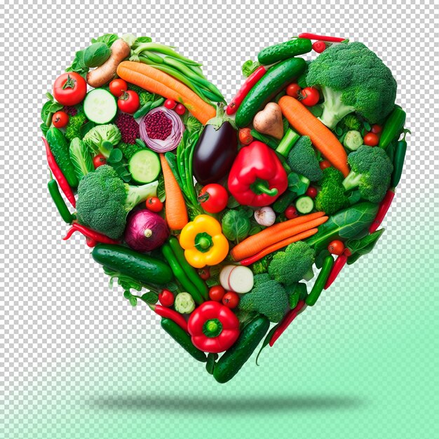 PSD psd vegetable heart on a transparent background