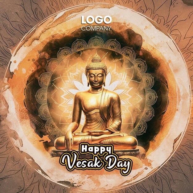 PSD psd vesak day is a holy day for buddhists happy buddha day with siddhartha gautama statue