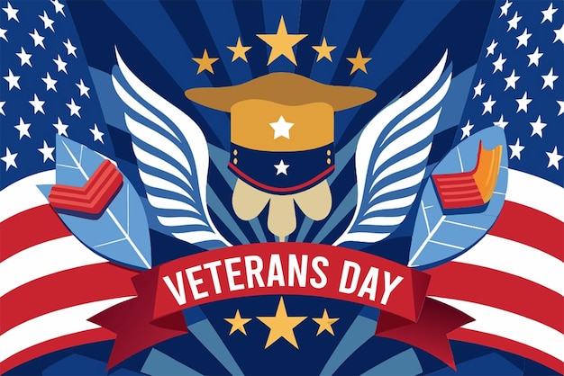 PSD Veterans Day Realistic background for usa Modern veterans day Social Media Banner Design