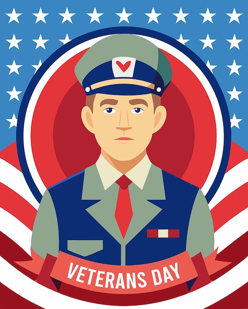 PSD Veterans Day Realistic background for usa Modern veterans day Social Media Banner Design