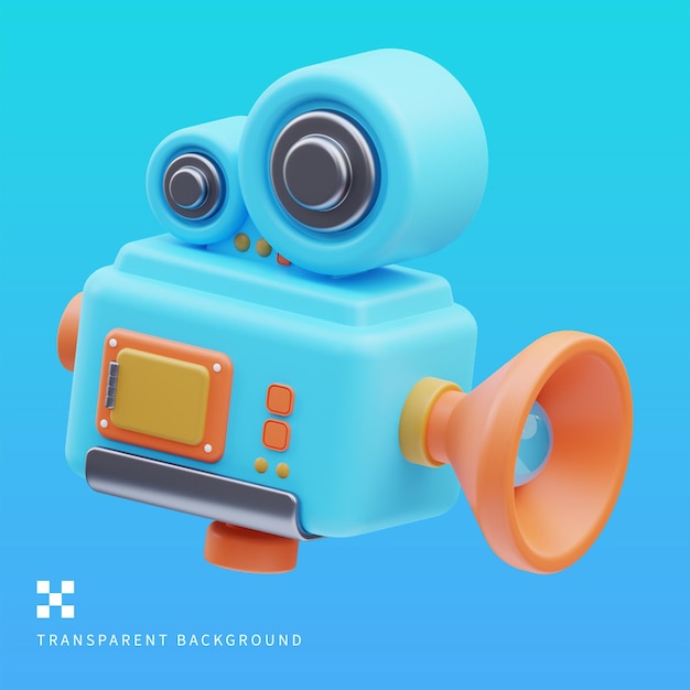 PSD video camera 3D Illustration