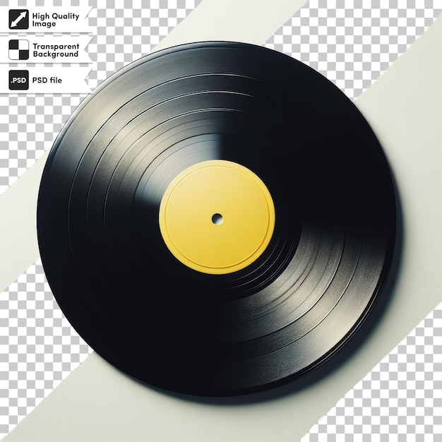 PSD vinyl record on transparent background with editable mask layer