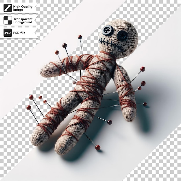 PSD Voodoo Doll Occult magic on transparent background with editable mask layer