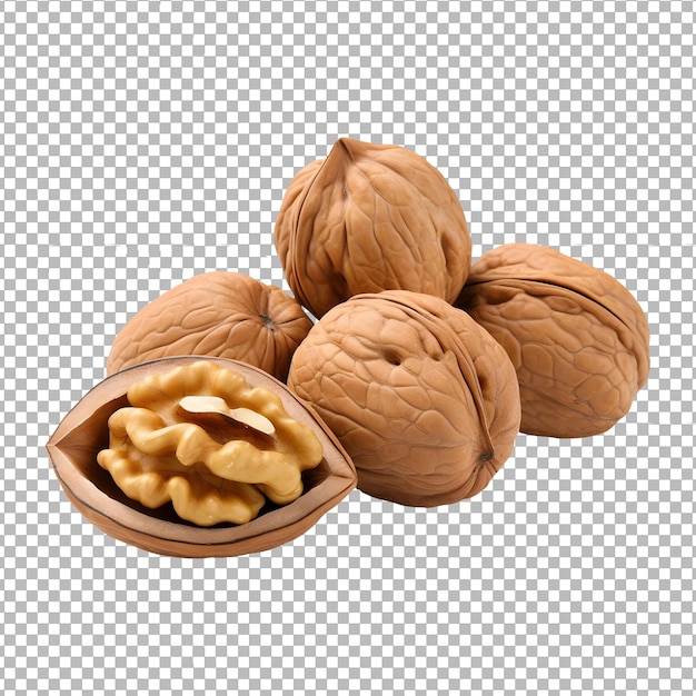 PSD Walnuts isolated on transparent background PNG Cutout